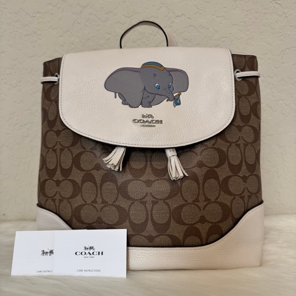 Disney X Coach Elle Backpack In Signature Canvas With Dumbo - Picture 1 of 12
